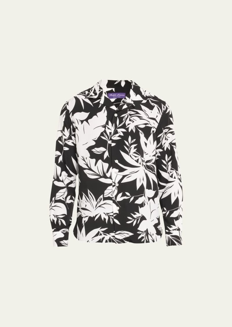 Ralph Lauren Purple Label Men's Maxwell Art Deco Floral Camp Shirt