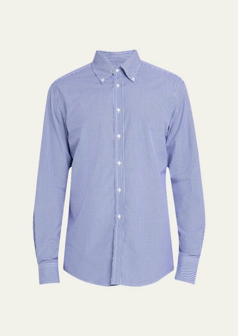 Ralph Lauren Purple Label Men's Micro-Gingham Poplin Sport Shirt