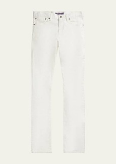 Ralph Lauren Purple Label Men's Slim Fit Linen-Cotton Stretch Jeans