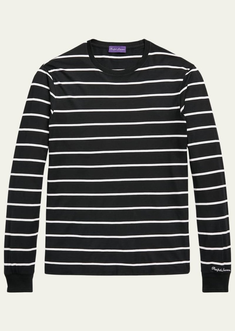 Ralph Lauren Purple Label Men's Striped Lisle Jersey T-Shirt