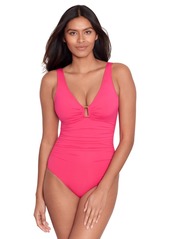 Ralph Lauren Ring Over The Shoulder One Piece Swimsuit - Red
