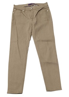 Ralph Lauren Straight Cut Jeans in Beige Cotton Denim