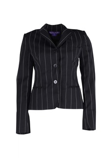 Ralph Lauren Striped Blazer in Black and White Cotton