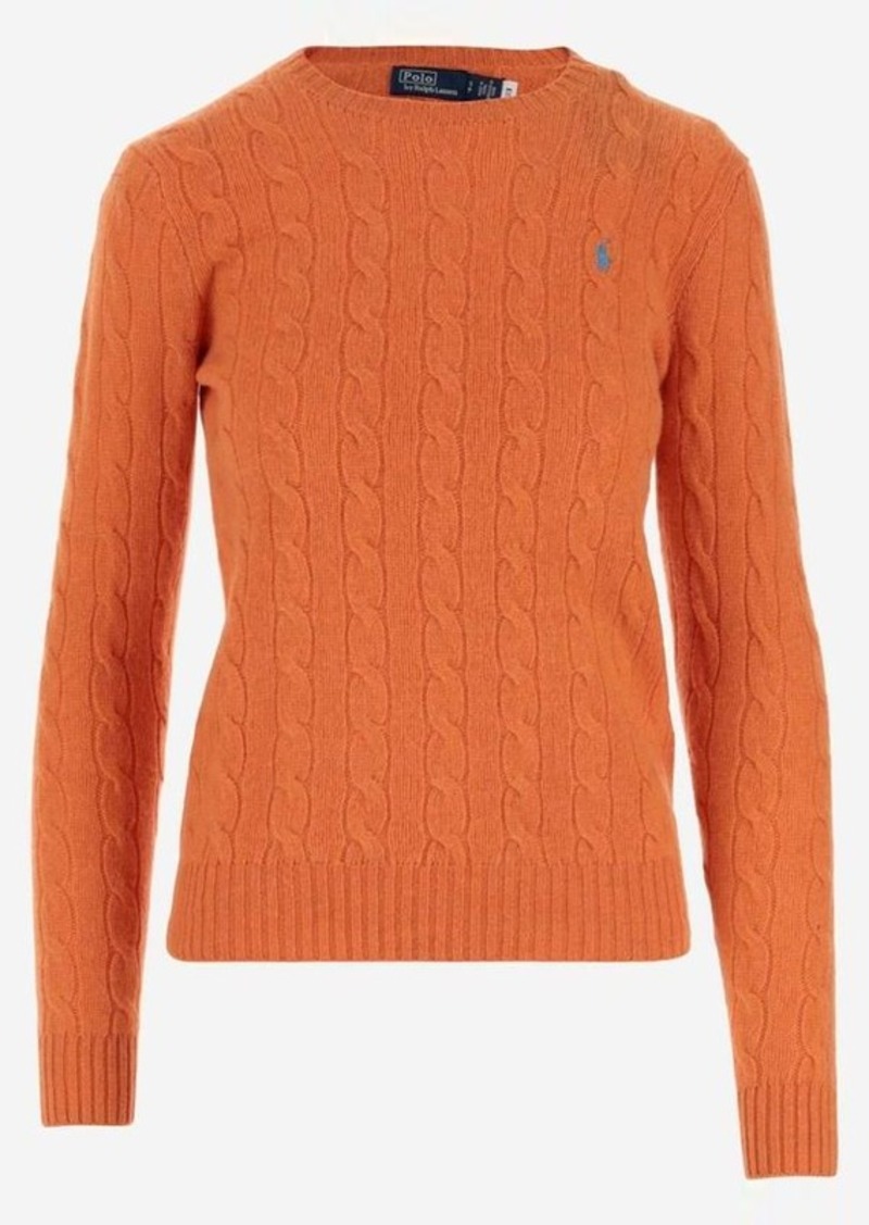 RALPH LAUREN WOOL BLEND PULLOVER WITH EMBROIDERED LOGO