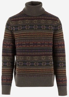 RALPH LAUREN WOOL SWEATER WITH GRAPHIC PATTERN