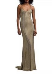 Ralph Lauren Reede Silk Georgette Column Gown