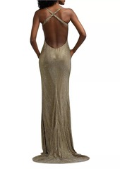 Ralph Lauren Reede Silk Georgette Column Gown