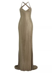 Ralph Lauren Reede Silk Georgette Column Gown