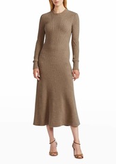 Ralph Lauren Ribbed Cashmere Sweater Midi Dress