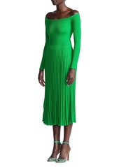 Ralph Lauren Ribbed Off-The-Shoulder Midi Dress