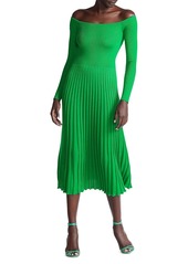 Ralph Lauren Ribbed Off-The-Shoulder Midi Dress