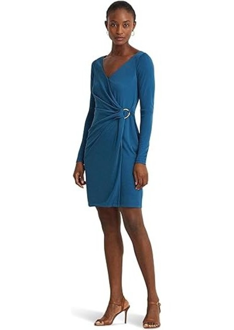 Ralph Lauren Ring-Trim Stretch Jersey Cocktail Dress