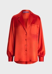 Ralph Lauren Roslin Charmeuse Button-Front Shirt