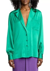 Ralph Lauren Roslin Silk Button-Front Shirt