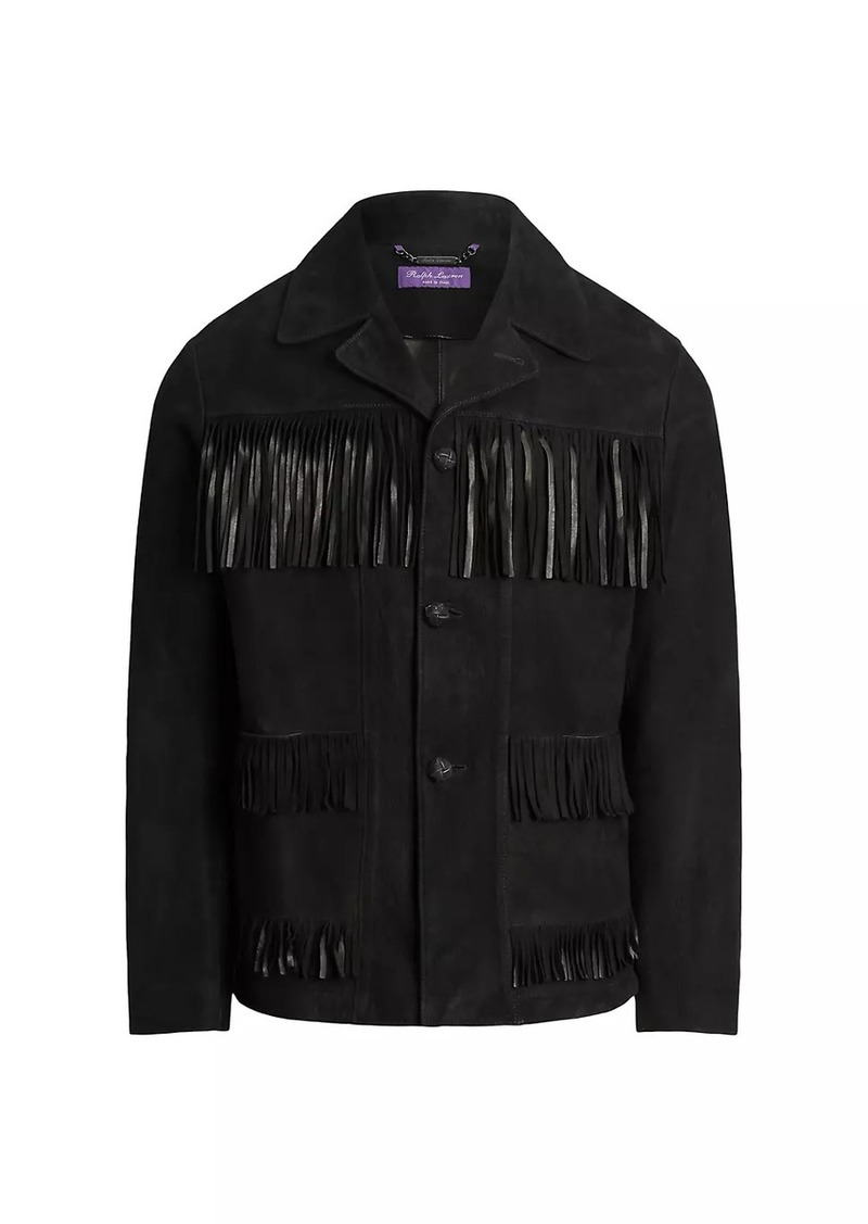 Ralph Lauren Roughout Suede Fringe Field Jacket