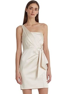Ralph Lauren Satin One-Shoulder Cocktail Dress