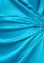 Ralph Lauren Saundra Silk Satin Long Wrap Dress