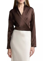 Ralph Lauren Shea Silk-Blend Wrap Blouse