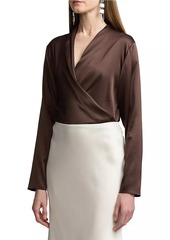 Ralph Lauren Shea Silk-Blend Wrap Blouse