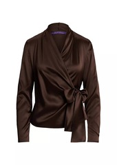 Ralph Lauren Shea Silk-Blend Wrap Blouse