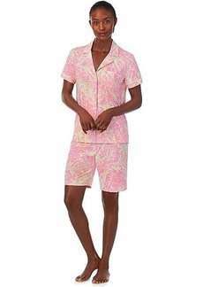 Ralph Lauren Short Sleeve Notch Collar Bermuda PJ Set