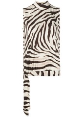 Ralph Lauren side tie zebra print blouse