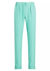 Ralph Lauren Silk & Linen Drawstring Straight-Leg Pants