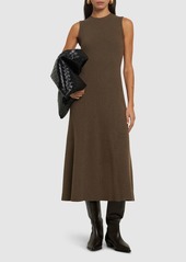 Ralph Lauren Sleeveless Rib Knit Flared Midi Dress