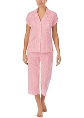 Ralph Lauren Southern Classic Knits Short Dolman Notch Collar Capri Pajama Set