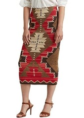 Ralph Lauren Southwestern-Print Cotton-Linen Skirt