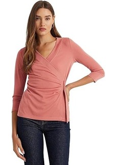 Ralph Lauren Stretch Jersey Surplice Top