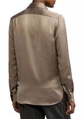 Ralph Lauren Stretch-Silk Charm Blouse