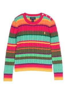 Ralph Lauren striped cable-knit jumper