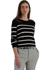 Ralph Lauren Striped Combed Cotton Crewneck Sweater