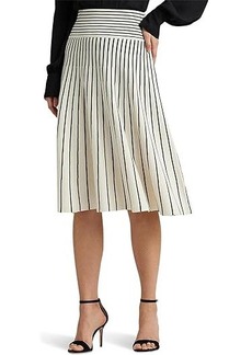 Ralph Lauren Striped Cotton-Blend Midi Skirt