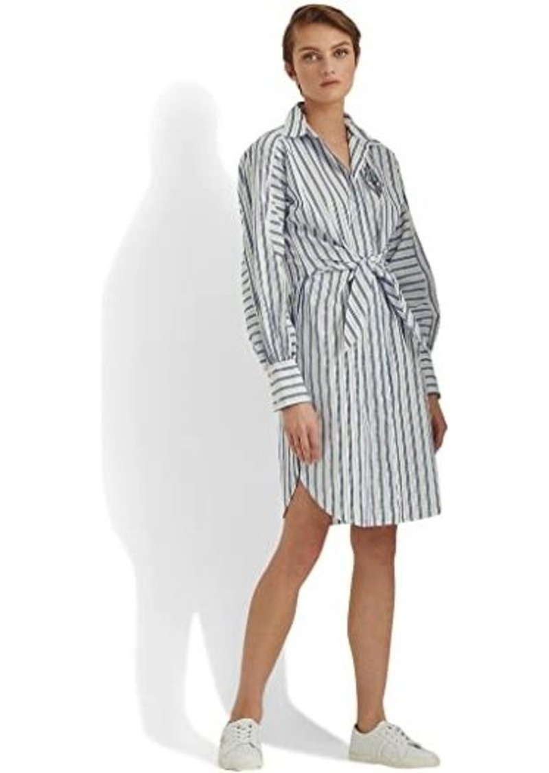 Ralph Lauren Striped Cotton Broadcloth Shirtdress