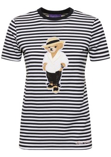Ralph Lauren Striped Cotton Jersey T-shirt W/ Bear