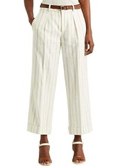 Ralph Lauren Striped Linen Twill Wide Leg Pants