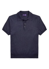 Ralph Lauren Striped Silk-Cotton Polo Shirt