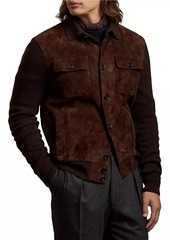 Ralph Lauren Suede-Front Cashmere Shirt Jacket