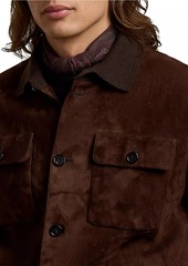 Ralph Lauren Suede-Front Cashmere Shirt Jacket