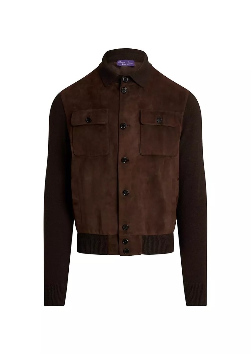 Ralph Lauren Suede-Front Cashmere Shirt Jacket