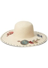 Ralph Lauren Sunhat with Embroidered Flowers