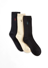 Ralph Lauren: Polo Three-Pair Slack Ribbed Socks