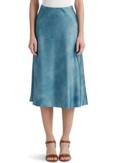 Ralph Lauren Tie-Dye Print Satin Skirt