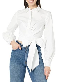 Ralph Lauren Tie-Front Broadcloth Cropped Shirt