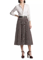 Ralph Lauren Trivelas Taffeta Pleated Skirt