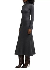 Ralph Lauren Turtleneck Wool Midi-Dress