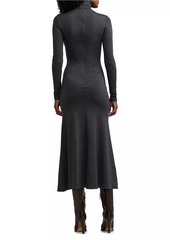 Ralph Lauren Turtleneck Wool Midi-Dress