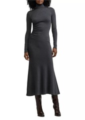 Ralph Lauren Turtleneck Wool Midi-Dress